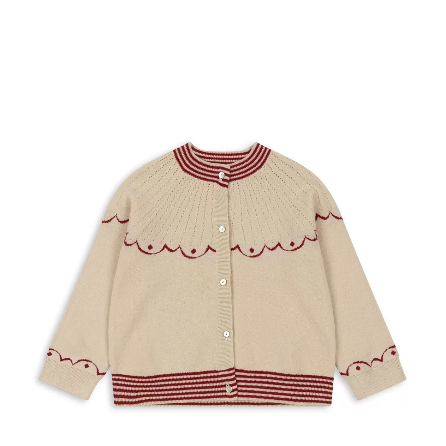 Born Konges Sløjd Whamie Strikket Cardigan - Off White